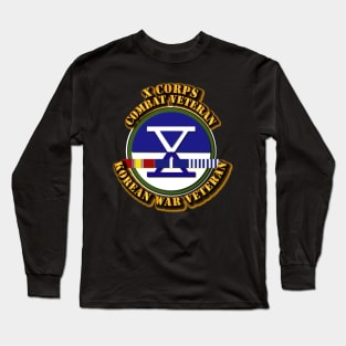 Army - X Corps - Korea w SVC Ribbons Long Sleeve T-Shirt